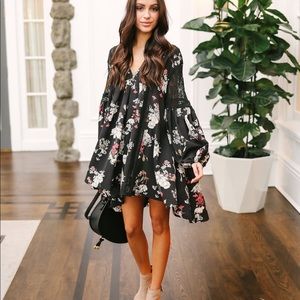 Vici Black Floral Dress